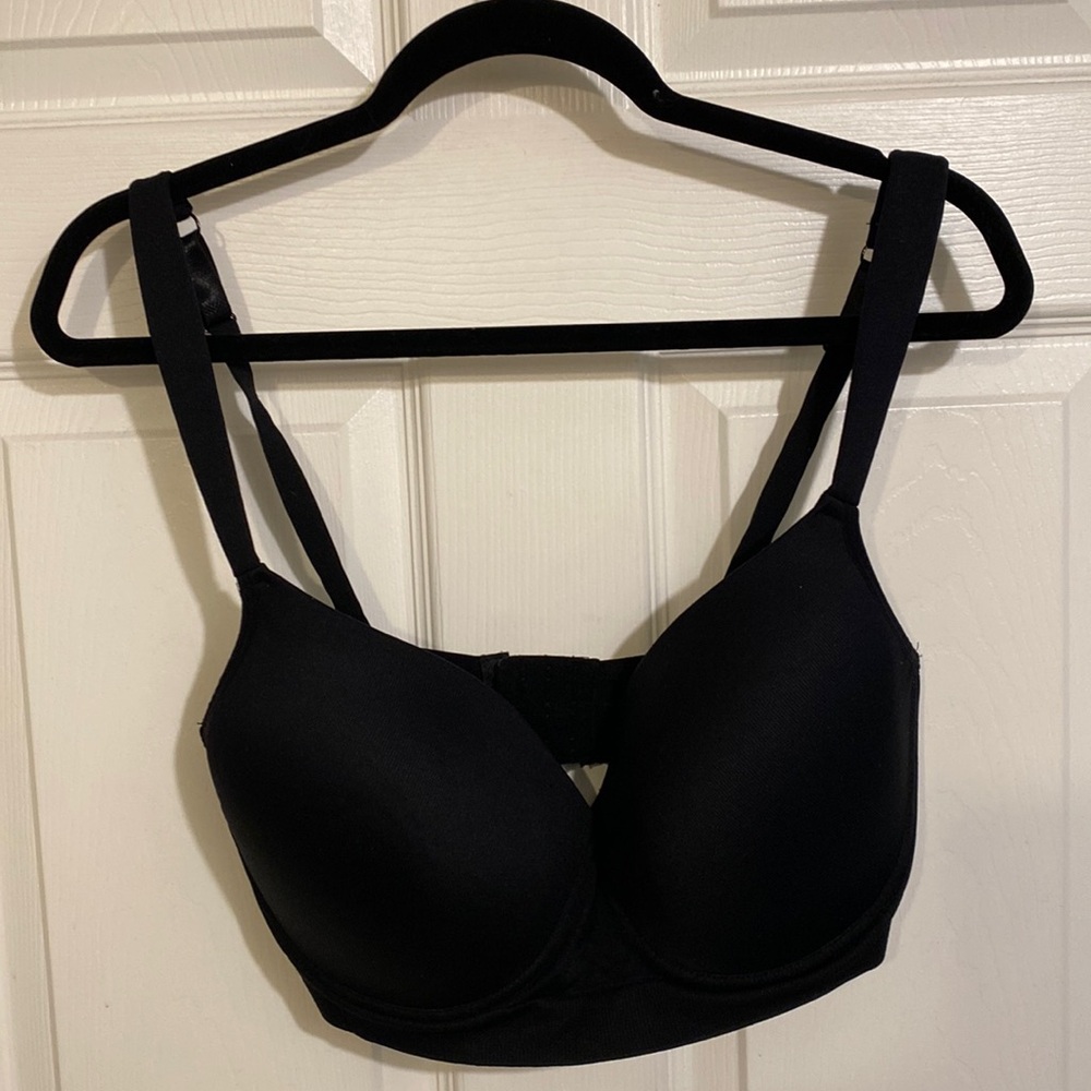 Nautica Intimates Bra 38DD Black Adjustable Straps Underwire Logo Comfort Soft